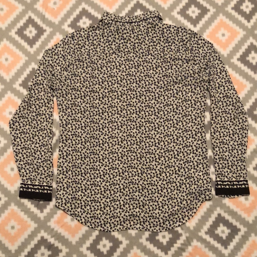 Loft Patterned Button Down Blouse Nwot Size S - image 6